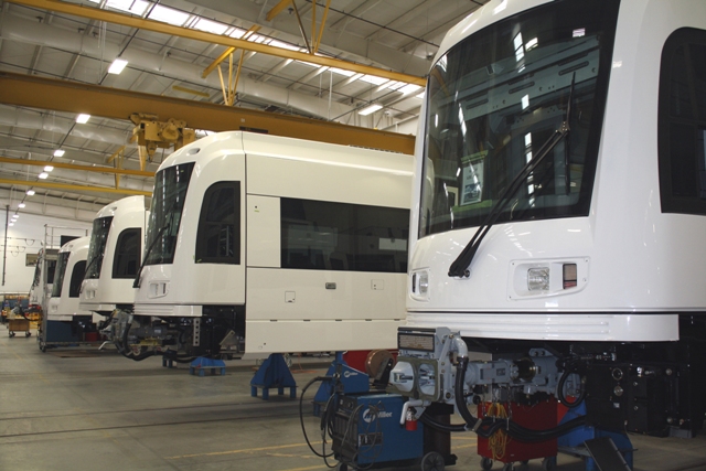 Light rail cars under constructions